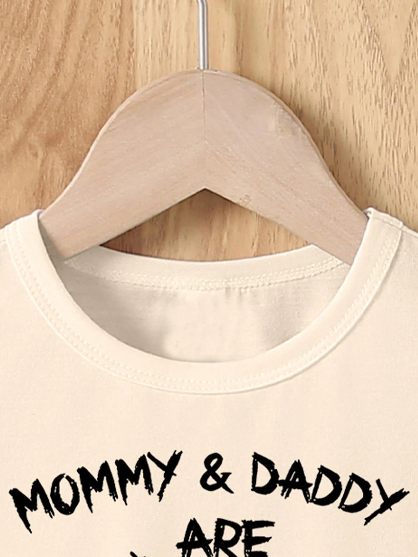 Baby Boy Fresh Cute Cartoon Simple Character Heart Print Beige Short Sleeve T-Shirt, Comfortable Casual Vibe Top