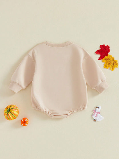 Baby Boy Halloween Romper Long Sleeve Round Neck Goose Print Bodysuit Newborn Playsuit