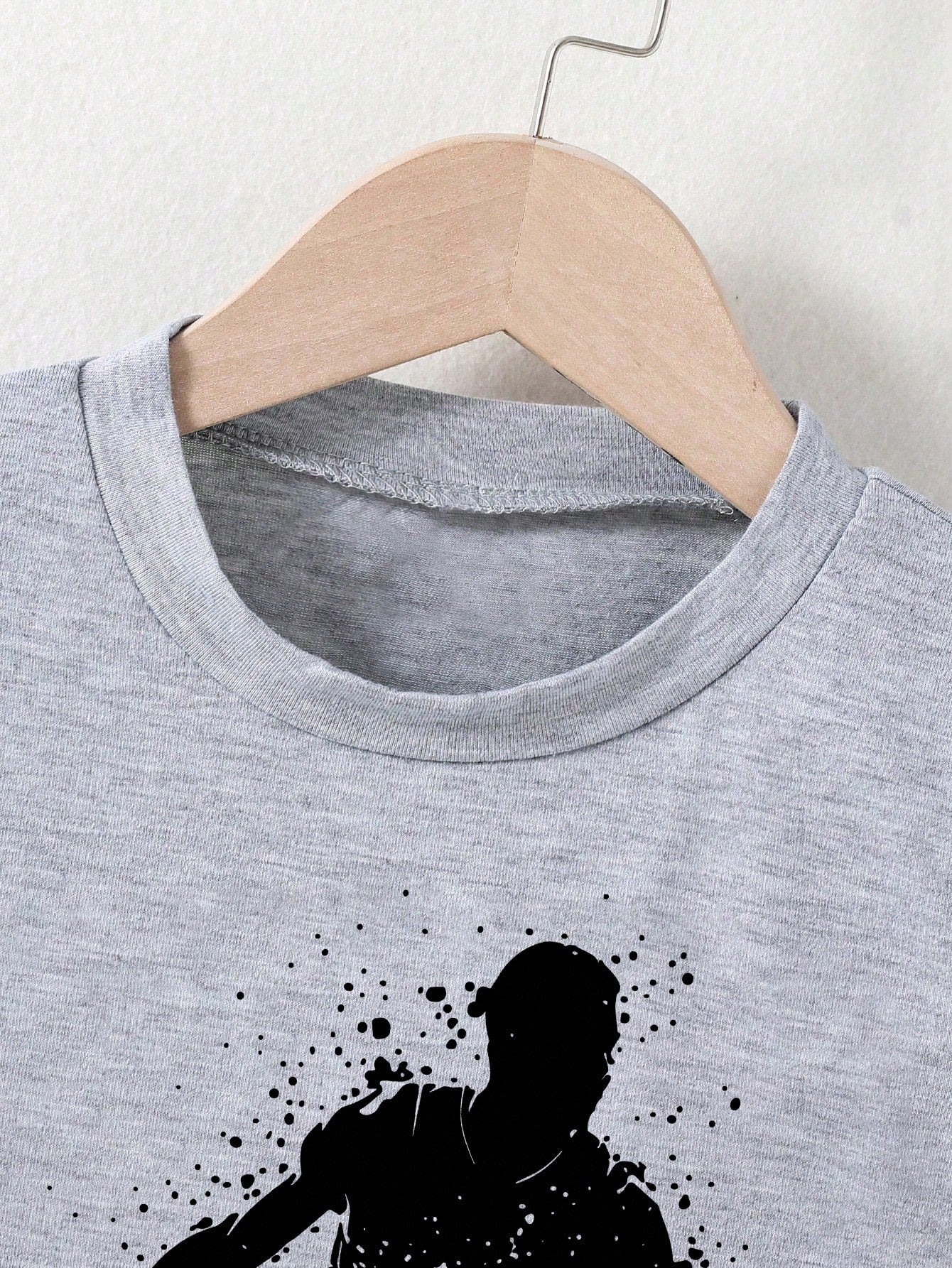 Baby Boy Round Neck Shadow Print Short Sleeve T-Shirt And Shorts Casual Daily Outfit