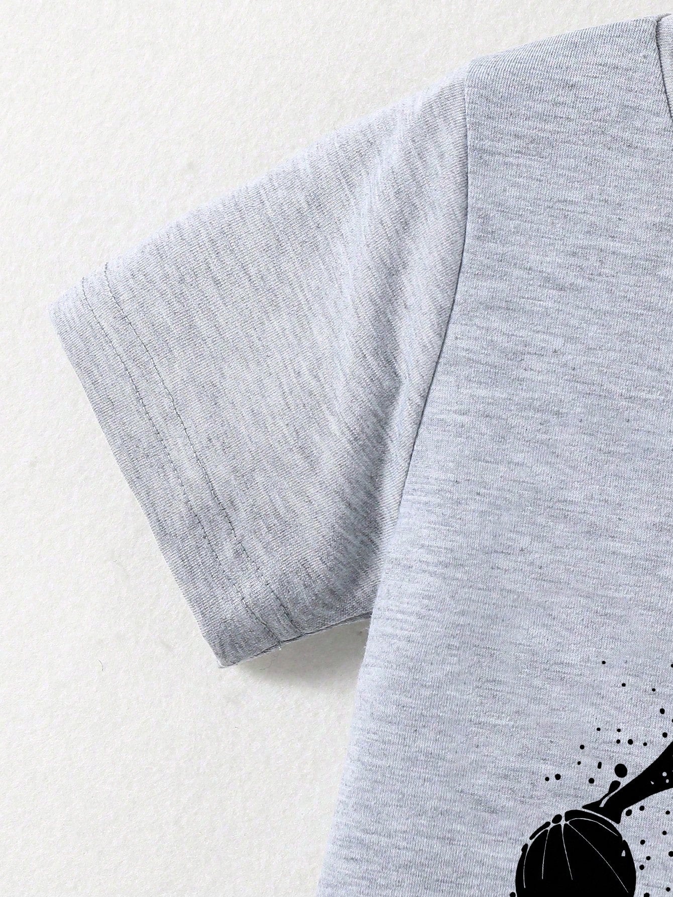 Baby Boy Round Neck Shadow Print Short Sleeve T-Shirt And Shorts Casual Daily Outfit