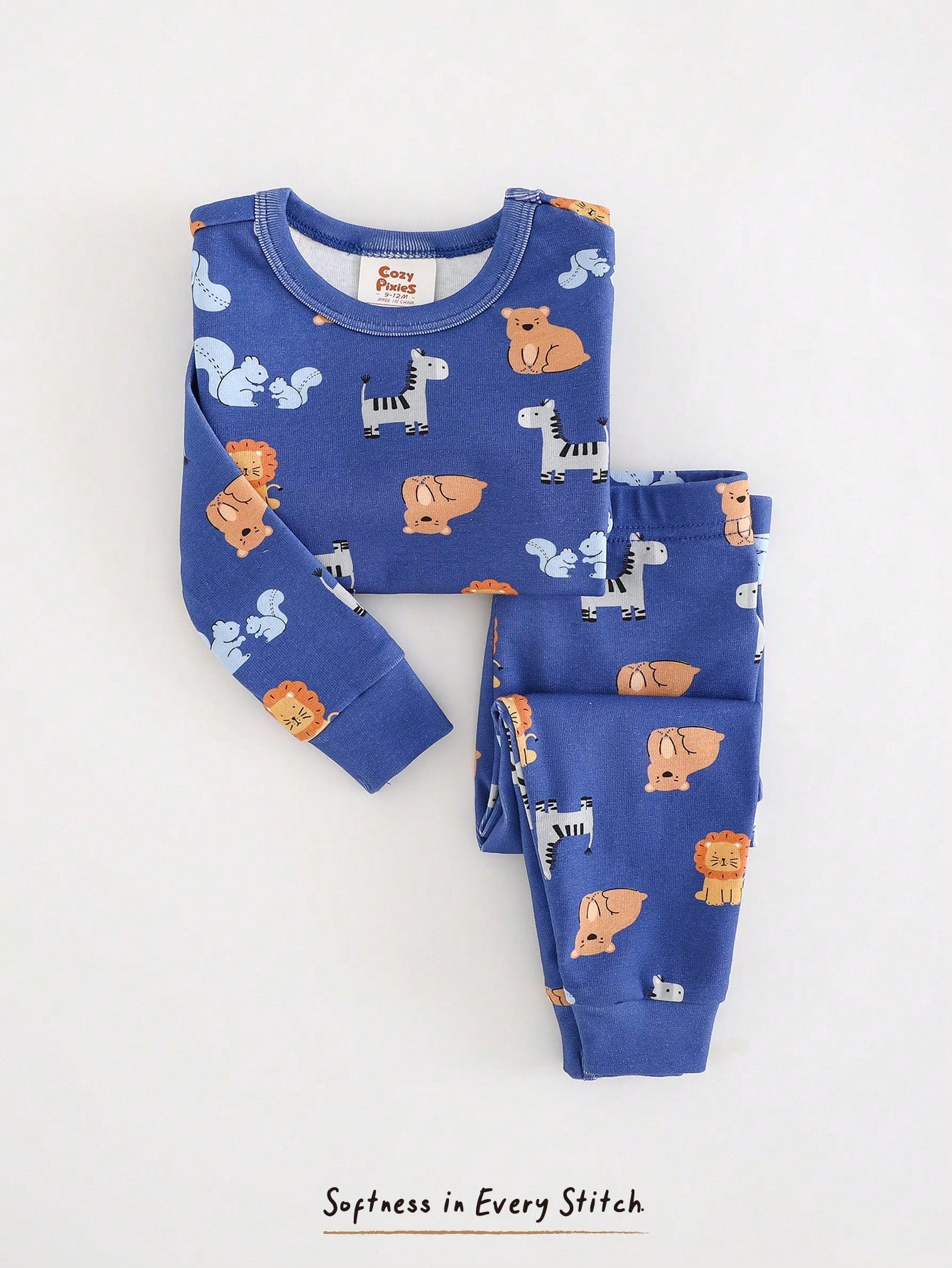 Baby Boy Snug Fit Pajama Cartoon Pattern Crew Neck Long Sleeve Pullover Top Elastic Waist Long Pants Tight 2 Pieces Set,Halloween Fall School