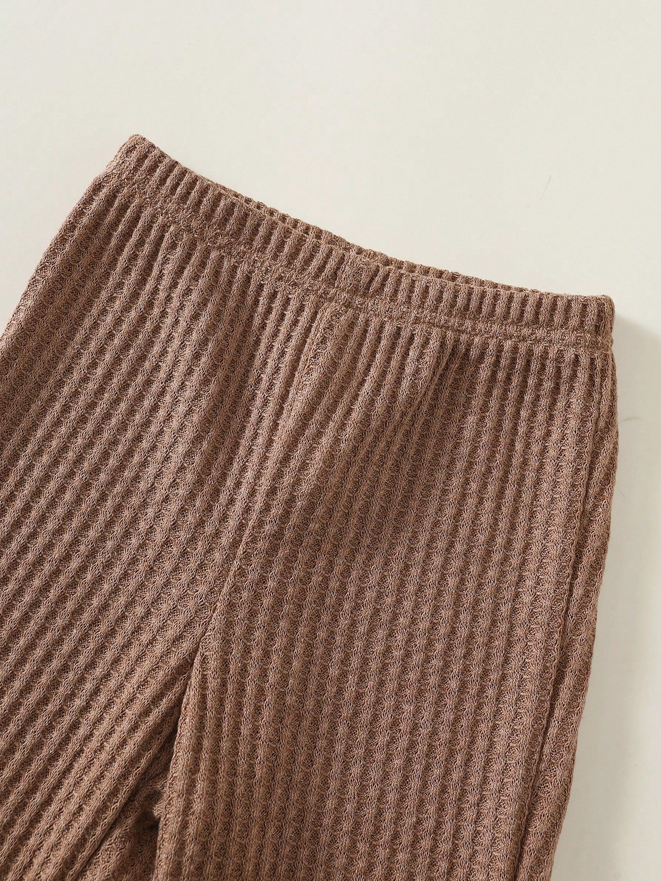 Baby Boy Striped Pattern Knitted Soft Crew Neck Long Sleeve Pullover Top And Elastic Waist Long Pants 2-Piece Set