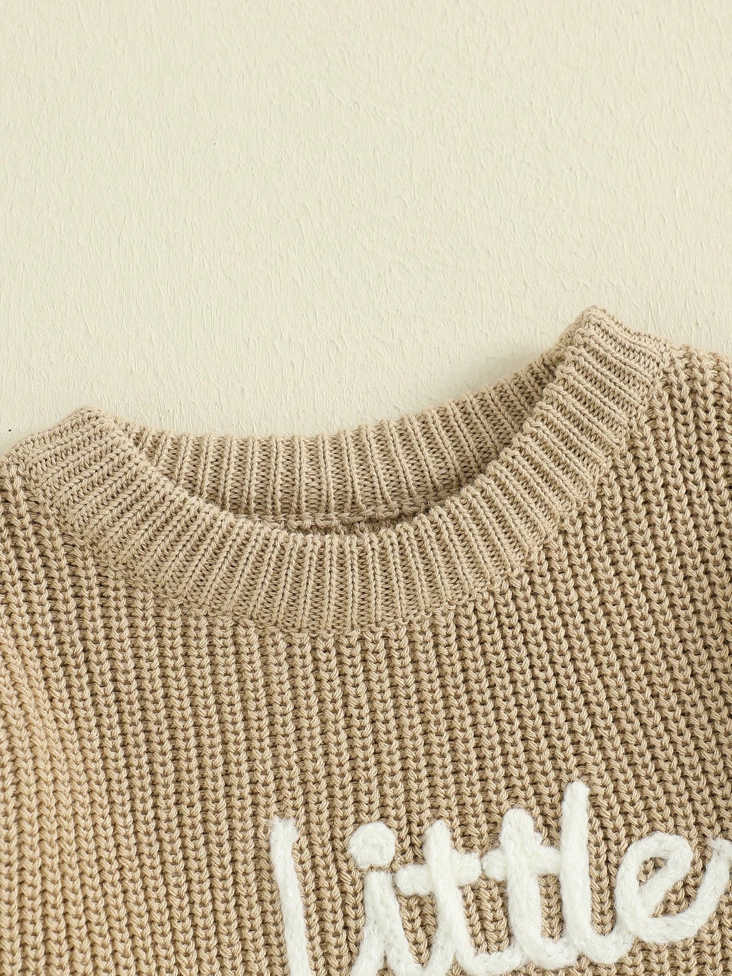 Baby Boy Sweater Long Sleeve Crew Neck Letter Embroidery Knit Tops Newborn Pullover