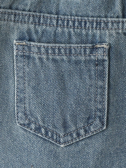 Baby Boys' Denim Shorts,Light Blue,Summer,Casual Soft Cotton Shorts With Star & Cross Embroidered,Elastic Waist Faux Chain,Collegiate Street Fashion