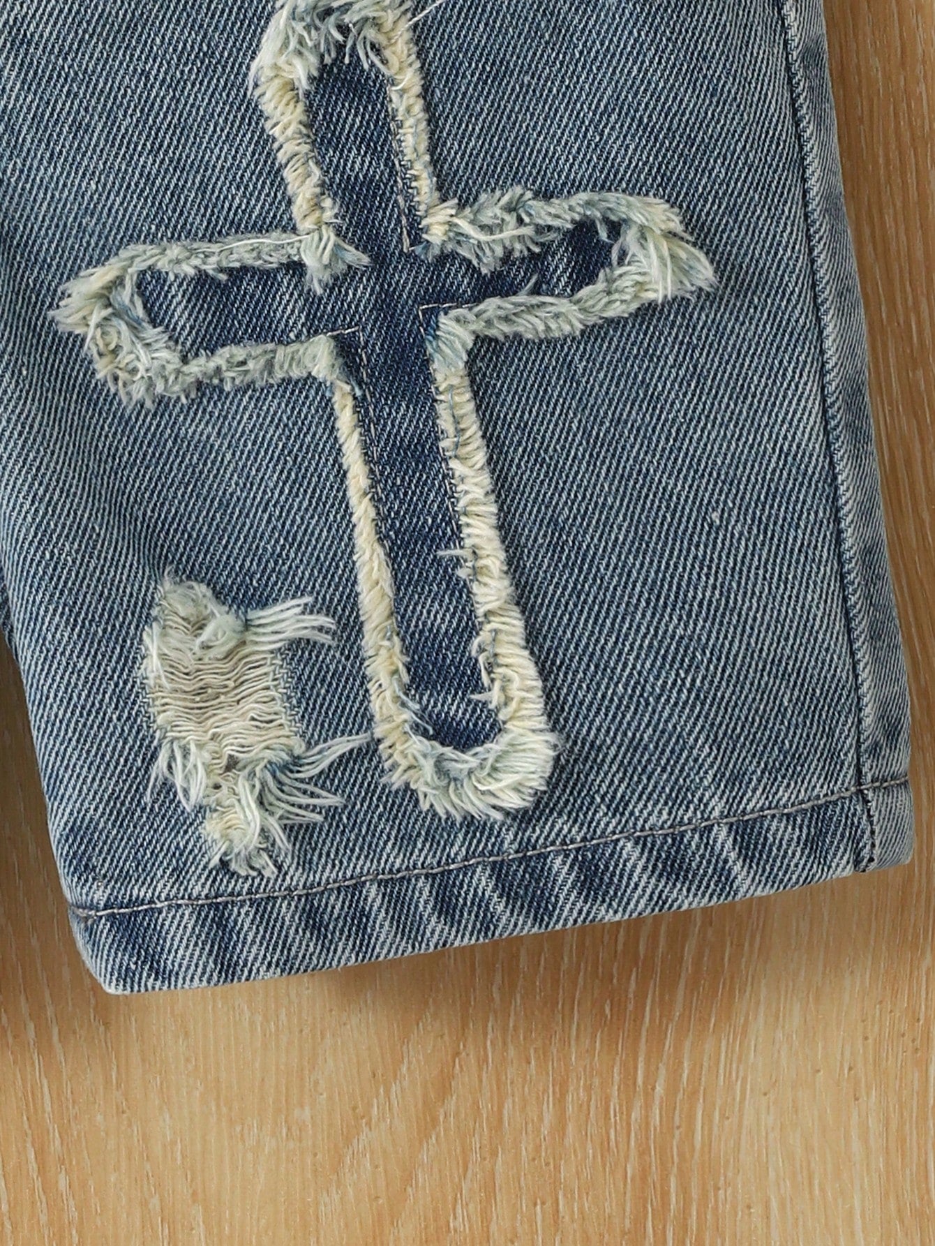 Baby Boys' Denim Shorts,Light Blue,Summer,Casual Soft Cotton Shorts With Star & Cross Embroidered,Elastic Waist Faux Chain,Collegiate Street Fashion