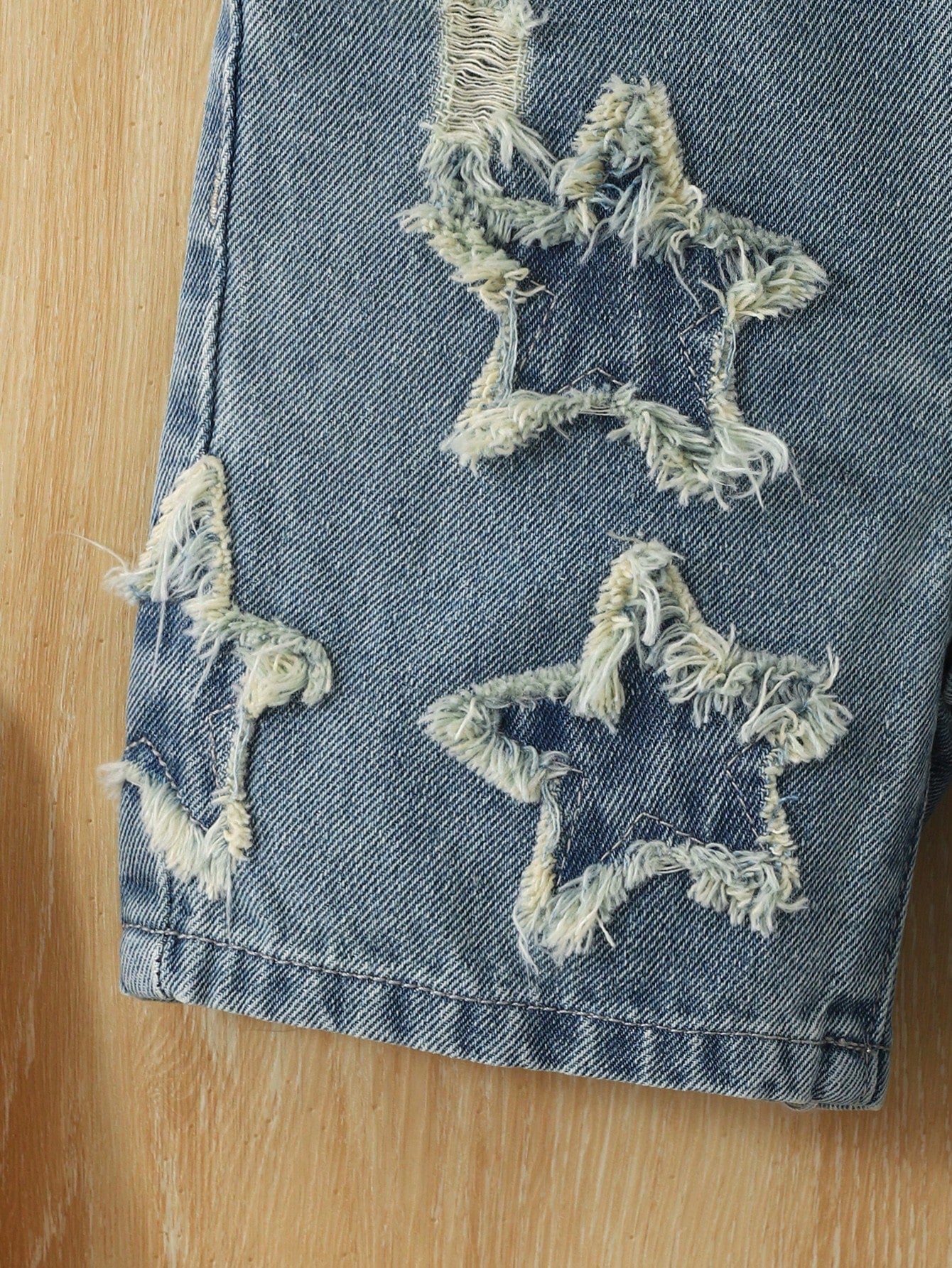 Baby Boys' Denim Shorts,Light Blue,Summer,Casual Soft Cotton Shorts With Star & Cross Embroidered,Elastic Waist Faux Chain,Collegiate Street Fashion