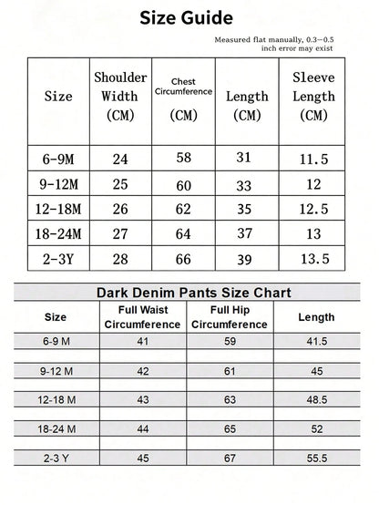 Baby Boys Disney Toy Story Cartoon 2 Piece Outfit, Short Sleeve Party Character Print Tee & Wide Leg Denim Jeans Toddler Summer Daily Matching Outfit