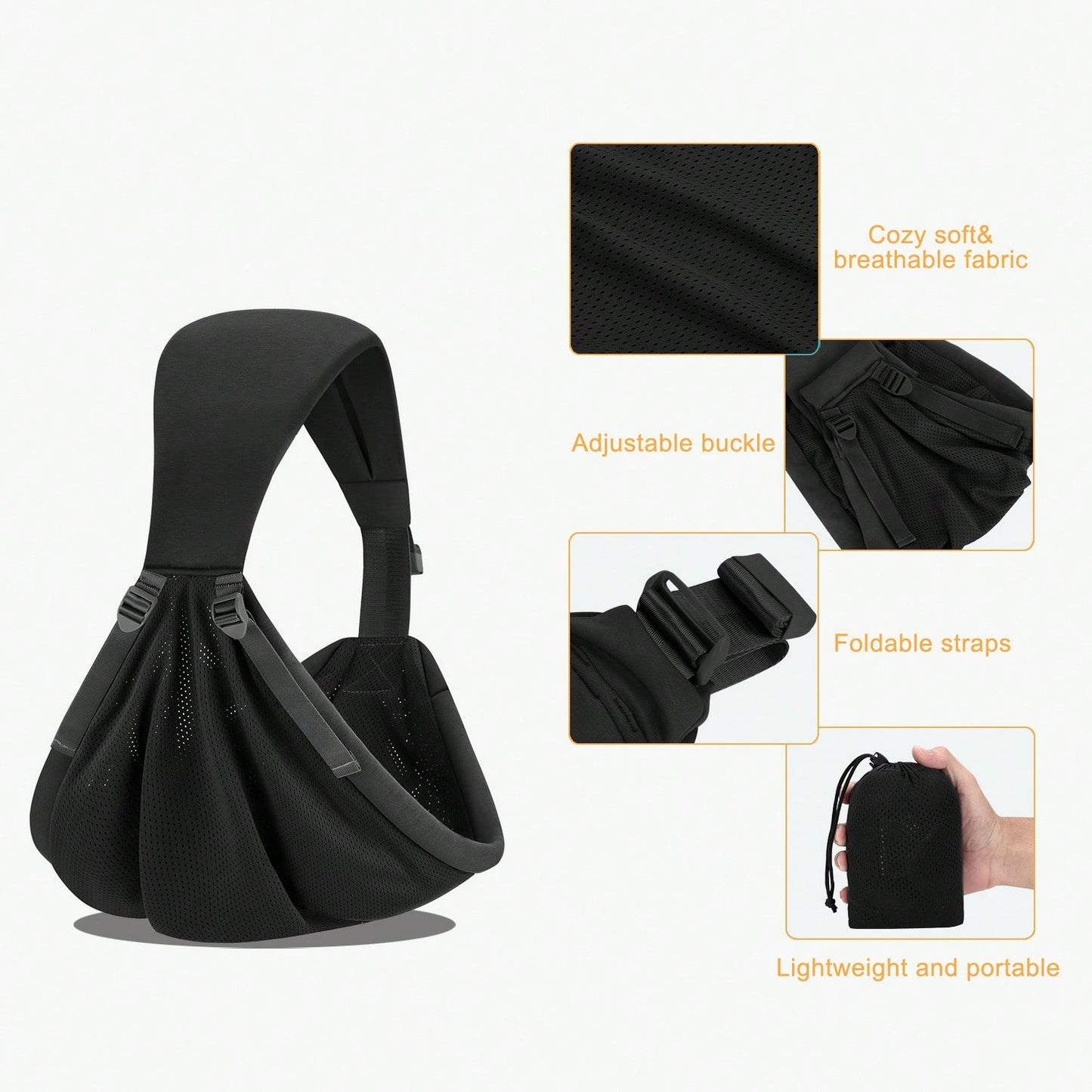 Baby Carrier Newborn To Toddler- 2-In-1 Baby Sling & Baby Carrier- Pre-Wrapped Baby Sling Wrap Newborn- Soft & Stretchy Baby Sling Carrier- 7-35 Lbs
