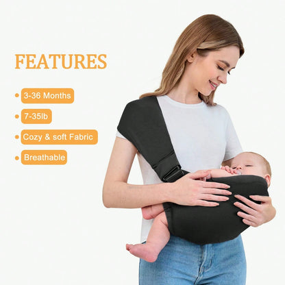 Baby Carrier Newborn To Toddler- 2-In-1 Baby Sling & Baby Carrier- Pre-Wrapped Baby Sling Wrap Newborn- Soft & Stretchy Baby Sling Carrier- 7-35 Lbs