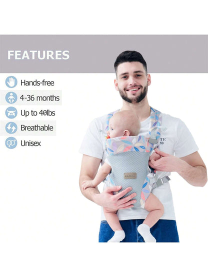 Baby Carrier, Embrace Cozy 4-In-1 Infant Carrier Ergonomic Adjustable Holder Portable Convertible Front And Back Backpack Carry For Infants