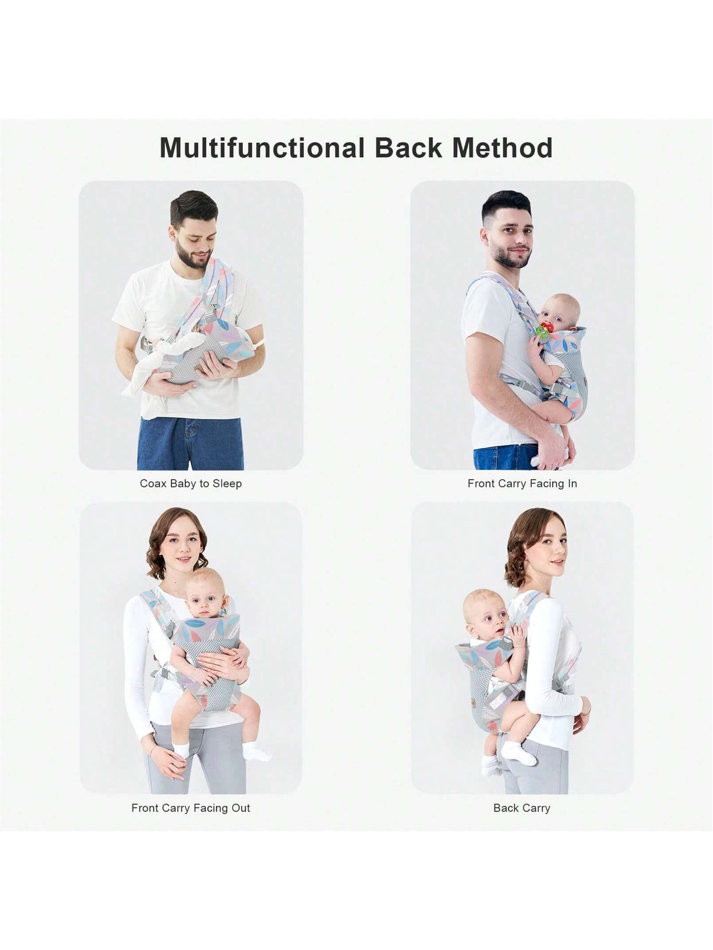 Baby Carrier, Embrace Cozy 4-In-1 Infant Carrier Ergonomic Adjustable Holder Portable Convertible Front And Back Backpack Carry For Infants