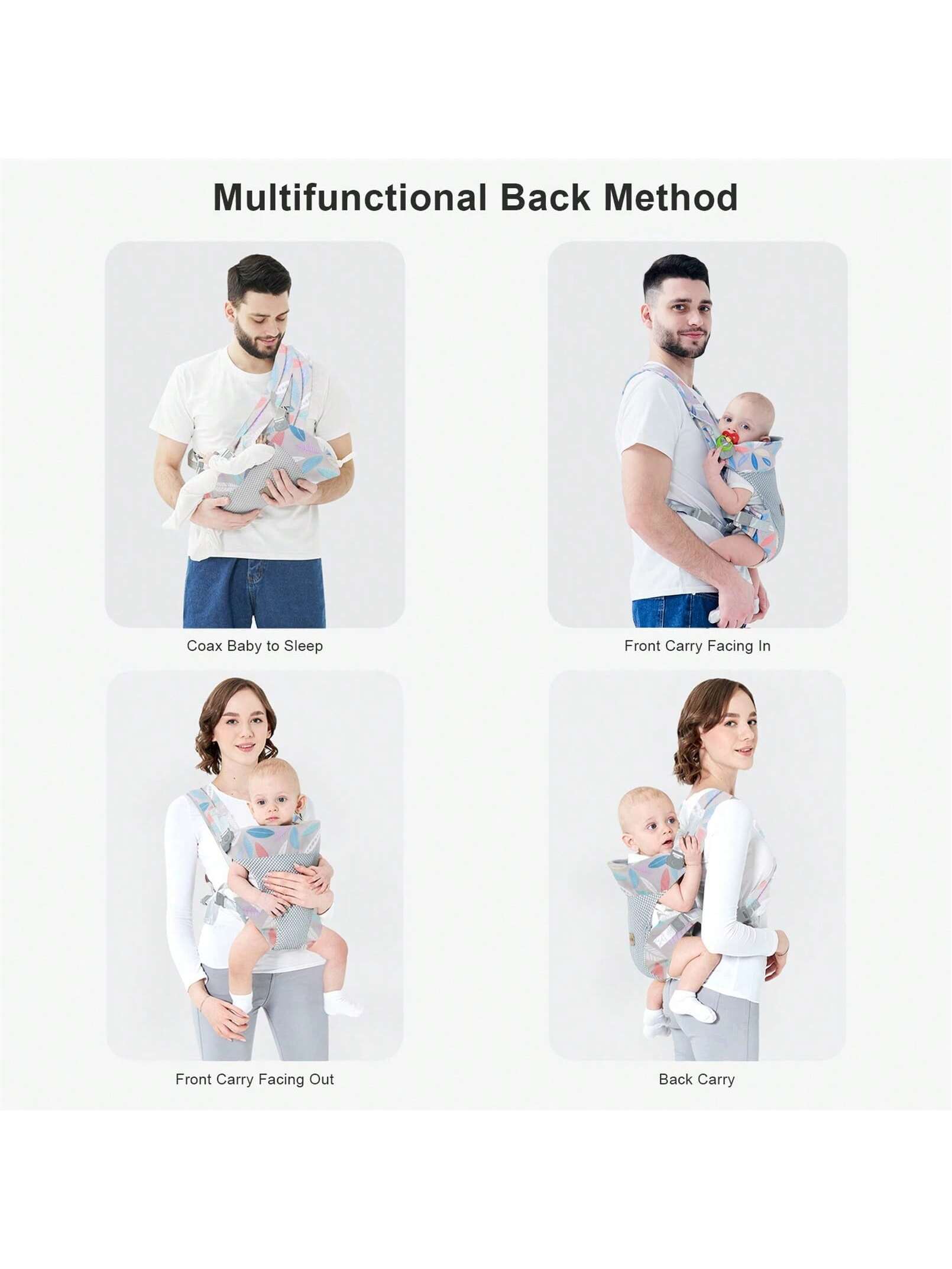 Baby Carrier, Embrace Cozy 4-In-1 Infant Carrier Ergonomic Adjustable Holder Portable Convertible Front And Back Backpack Carry For Infants
