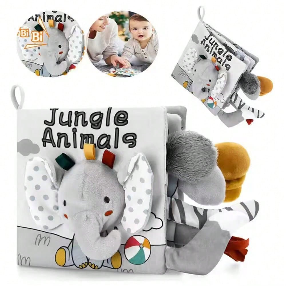 Baby Cloth Books Toys, Includes 0-3 Months Black & White Cloth Books And 3-12 Months Color Cloth Books With Crinkle Paper, Perfect Gift For Infants