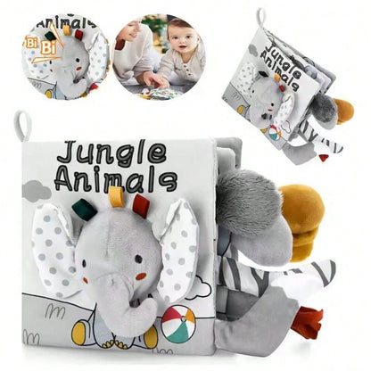 Baby Cloth Books Toys, Includes 0-3 Months Black & White Cloth Books And 3-12 Months Color Cloth Books With Crinkle Paper, Perfect Gift For Infants