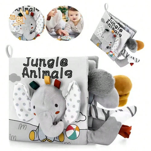 Baby Cloth Books Toys, Includes 0-3 Months Black & White Cloth Books And 3-12 Months Color Cloth Books With Crinkle Paper, Perfect Gift For Infants