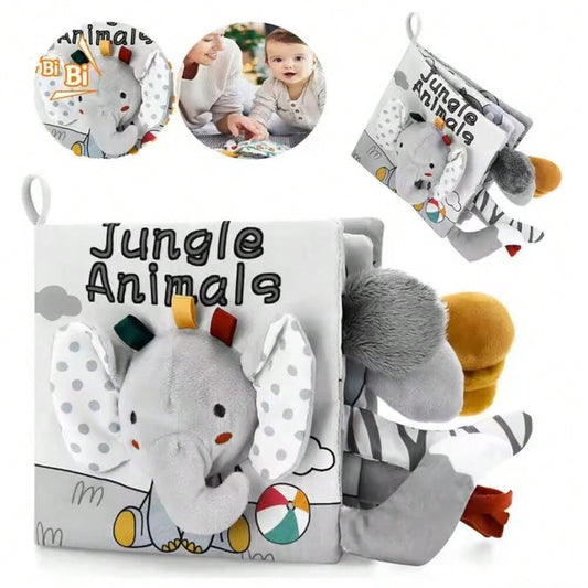 Baby Cloth Books Toys, Includes 0-3 Months Black & White Cloth Books And 3-12 Months Color Cloth Books With Crinkle Paper, Perfect Gift For Infants