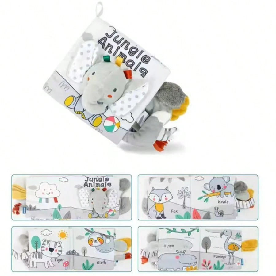 Baby Cloth Books Toys, Includes 0-3 Months Black & White Cloth Books And 3-12 Months Color Cloth Books With Crinkle Paper, Perfect Gift For Infants