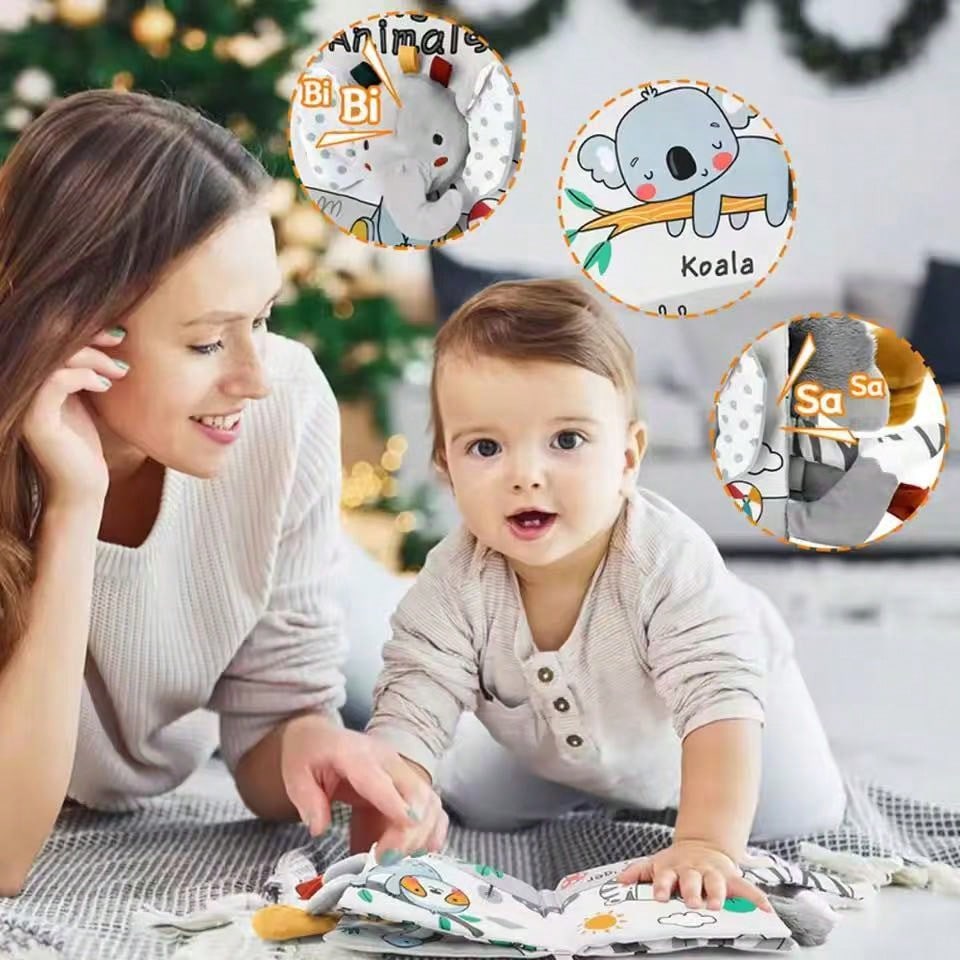 Baby Cloth Books Toys, Includes 0-3 Months Black & White Cloth Books And 3-12 Months Color Cloth Books With Crinkle Paper, Perfect Gift For Infants