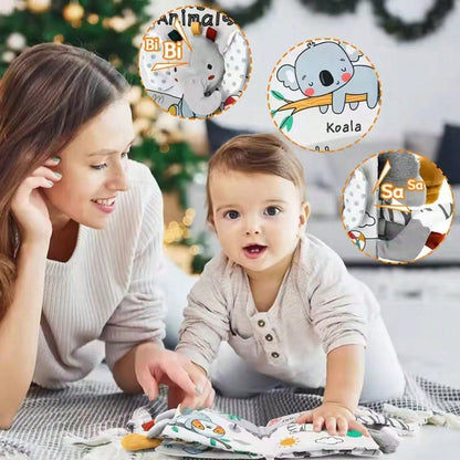 Baby Cloth Books Toys, Includes 0-3 Months Black & White Cloth Books And 3-12 Months Color Cloth Books With Crinkle Paper, Perfect Gift For Infants