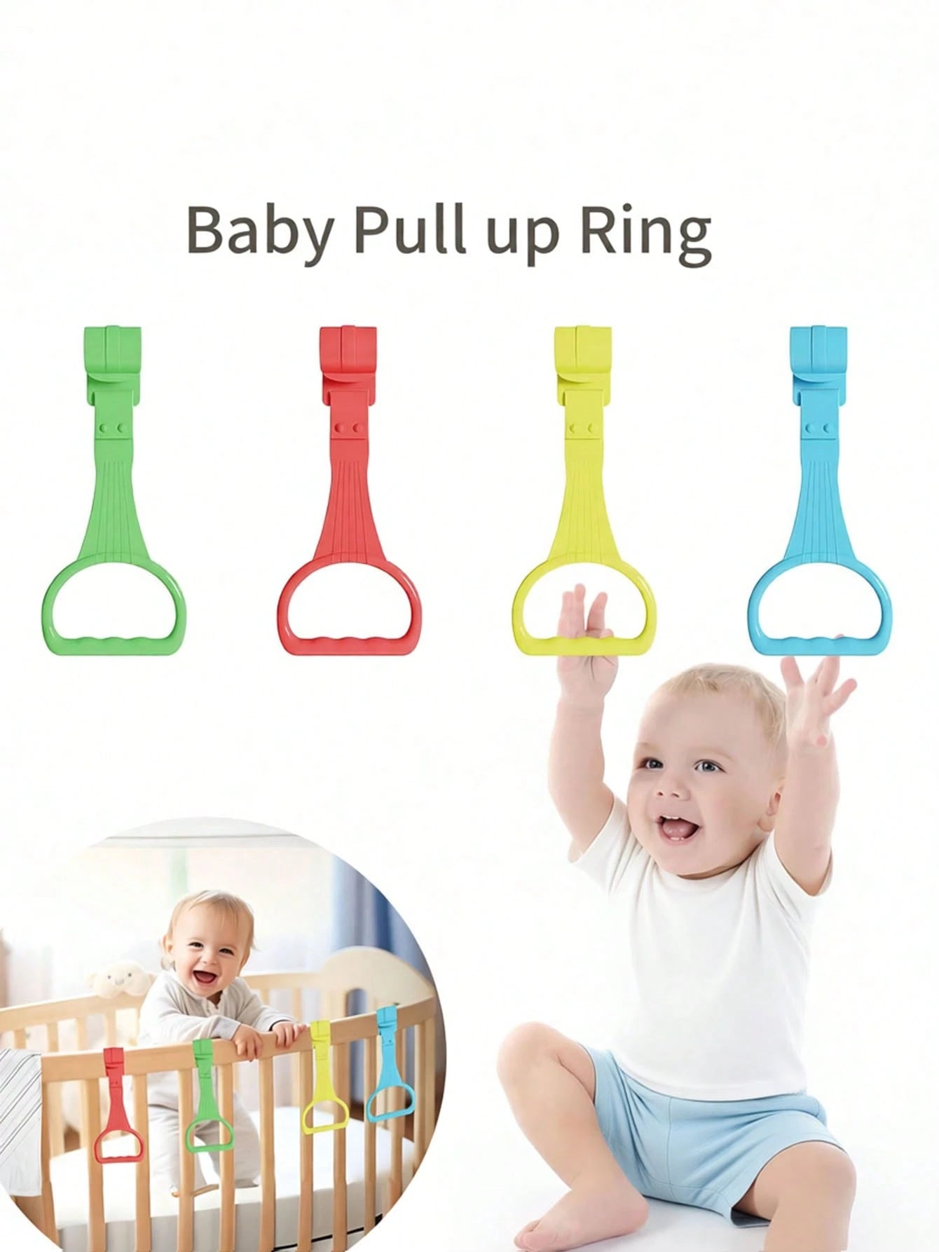 Baby Crib Pull-Up Ring, Toddler Boy And Girl Standing And Walking Handrails, Playpen Accessories, Baby Playpen Pull-Up Ring, Baby Walking Aid Ring, Baby Supplies, Baby Necessities, Baby Products, Baby