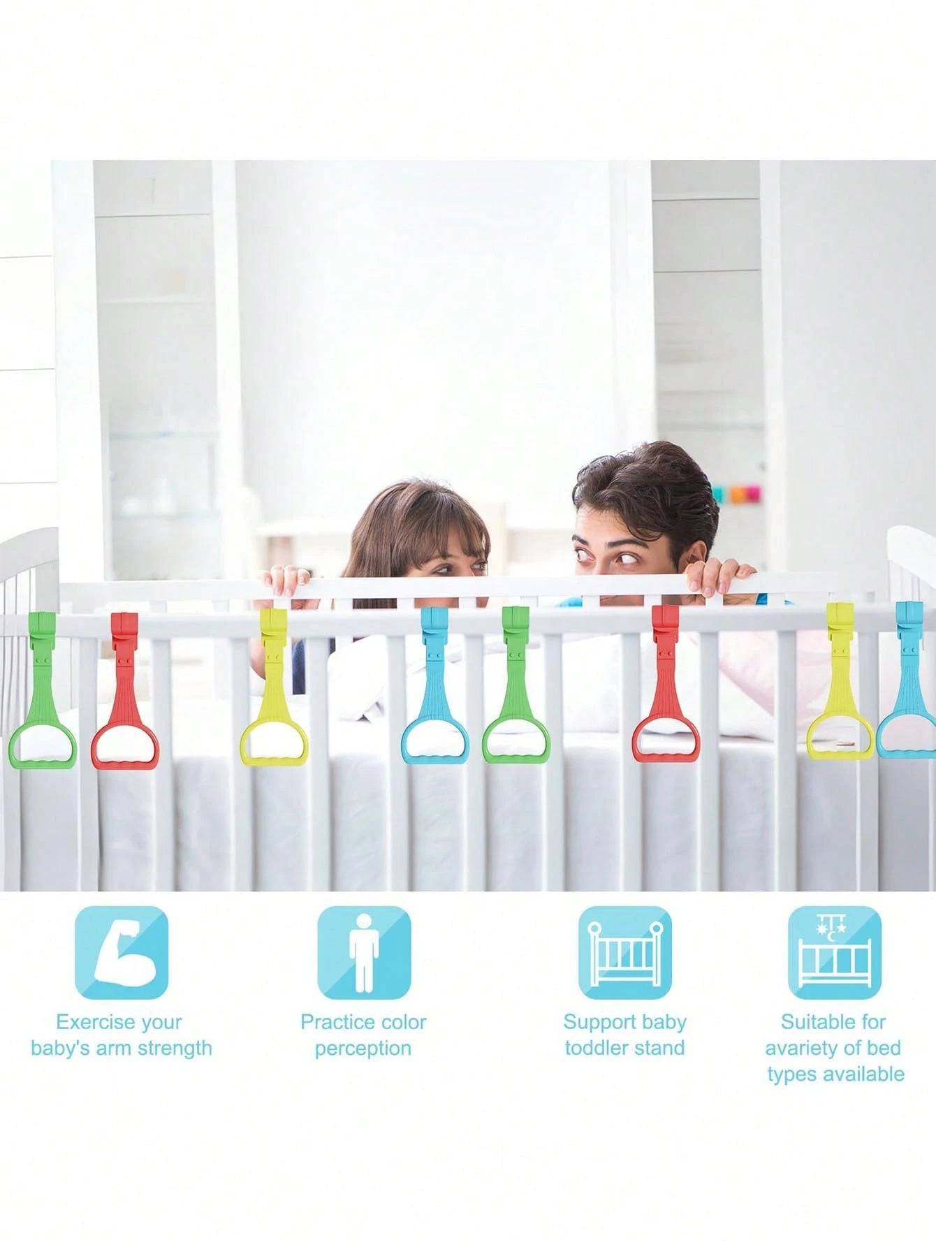 Baby Crib Pull-Up Ring, Toddler Boy And Girl Standing And Walking Handrails, Playpen Accessories, Baby Playpen Pull-Up Ring, Baby Walking Aid Ring, Baby Supplies, Baby Necessities, Baby Products, Baby