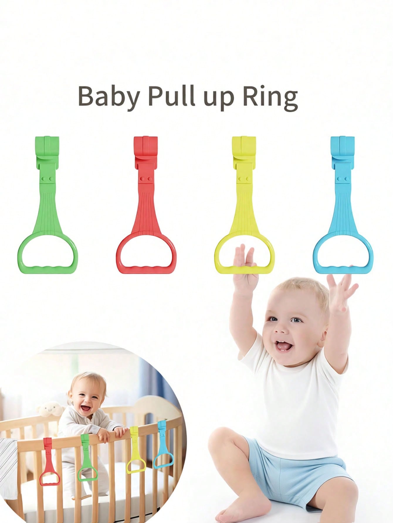 Baby Crib Pull-Up Ring, Toddler Boy And Girl Standing And Walking Handrails, Playpen Accessories, Baby Playpen Pull-Up Ring, Baby Walking Aid Ring, Baby Supplies, Baby Necessities, Baby Products, Baby