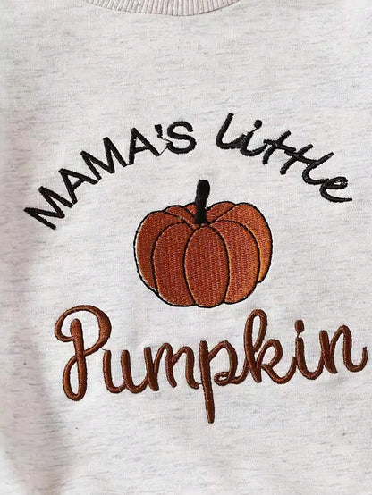 Baby Girl Casual Cute Pumpkin Embroidery Halloween Bodysuit, For Halloween Party