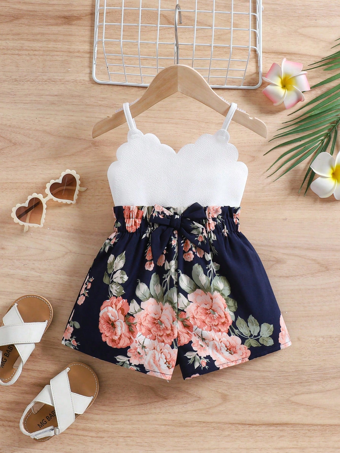 Baby Girl Cute Holiday Color Block Stripe Romper, Summer