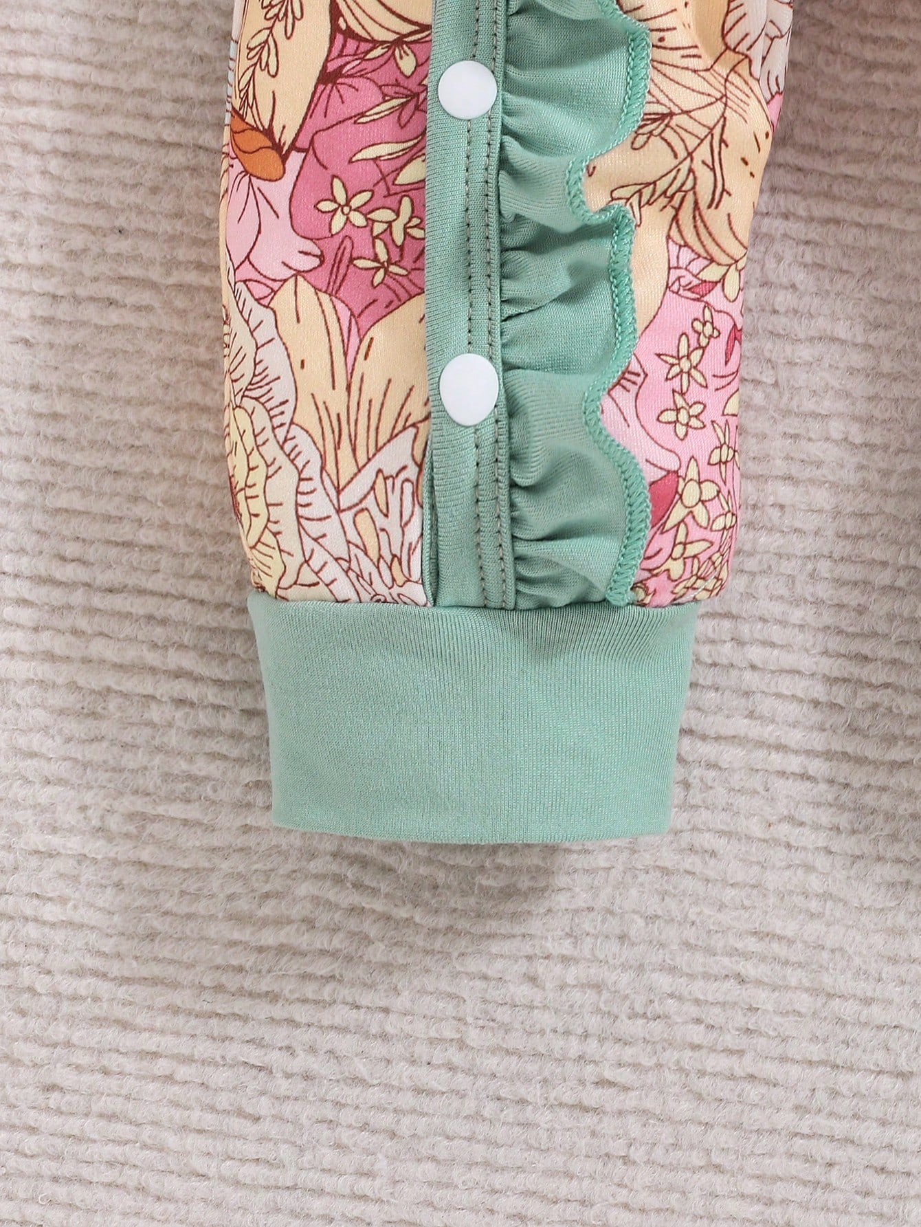 Baby Girl Floral Print Jumpsuit With Hat, Autumn/Winter