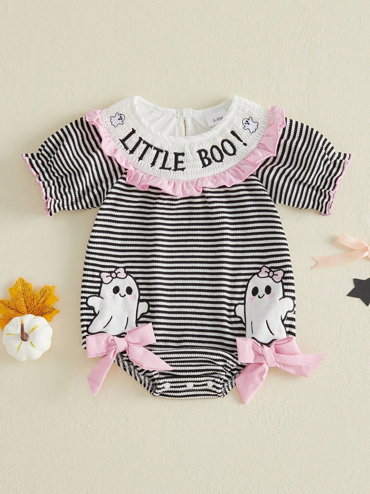 Baby Girl Football Outfit Smocked Bubble Romper Long Sleeve Cutest Football Fan Embroidery Striped Jumpsuit One Piece Fall Winter Clothes