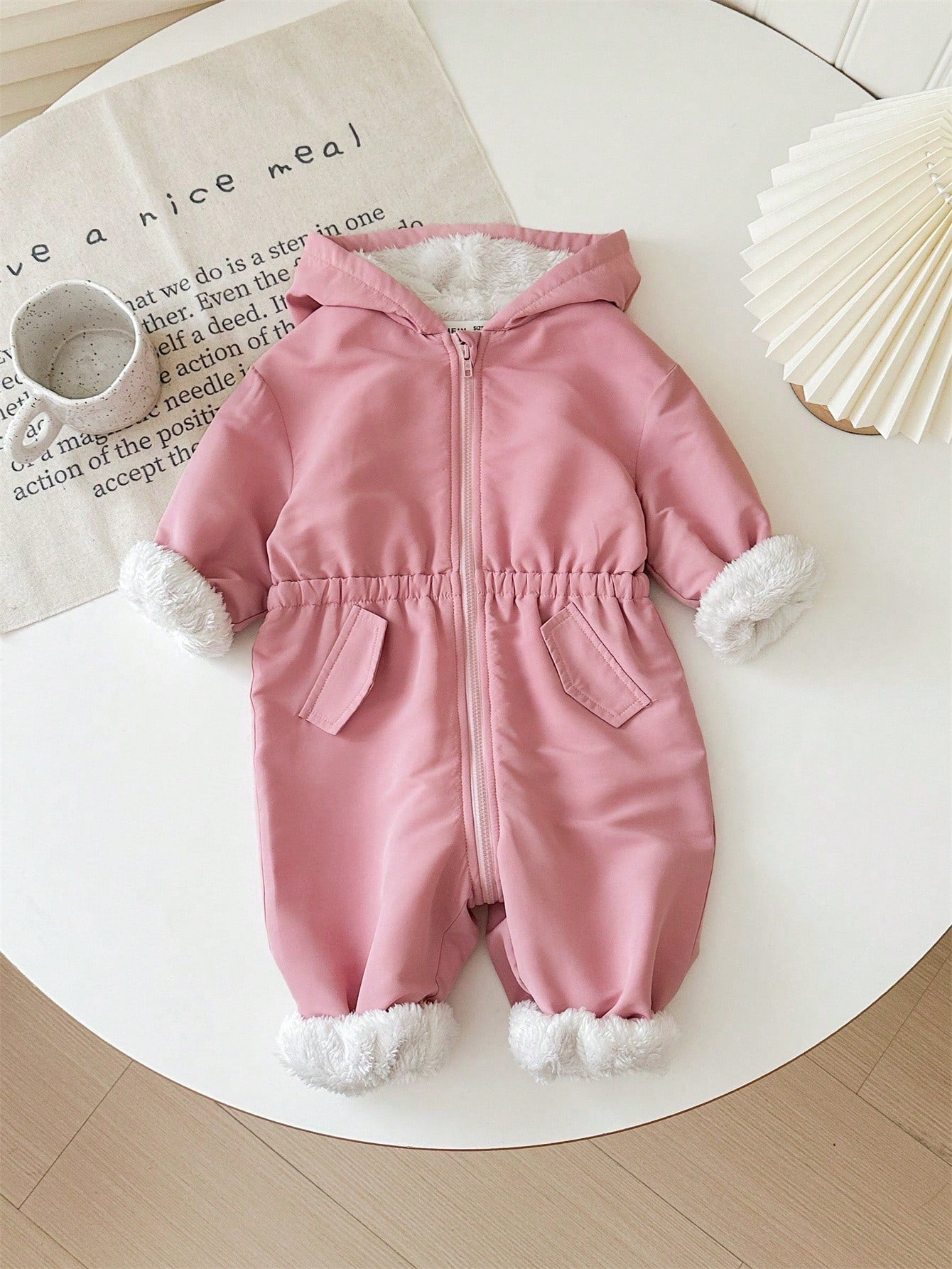 Baby Girl Outdoor Cargo Thermal Lined Hooded Jumpsuit, Autumn/Winter