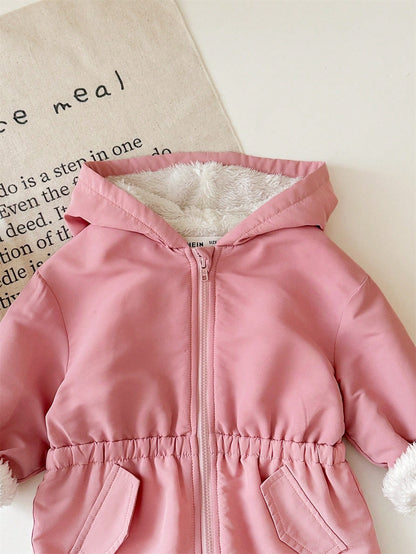 Baby Girl Outdoor Cargo Thermal Lined Hooded Jumpsuit, Autumn/Winter