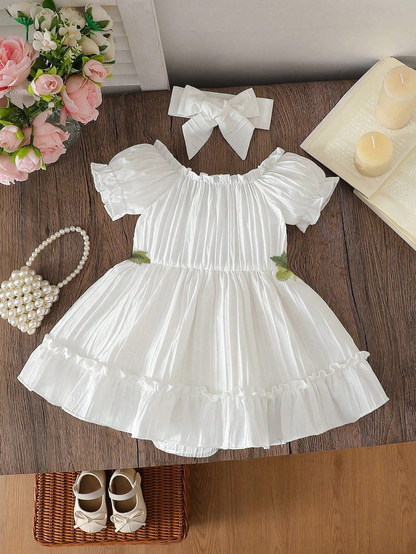 Baby Girls' Summer Casual Floral Embroidery Dress