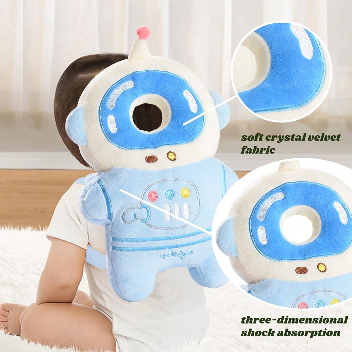 Baby Head Protector Pad Safety Pad For Walking & Crawling,Toddlers Head Safety Adjustable Back-Pack