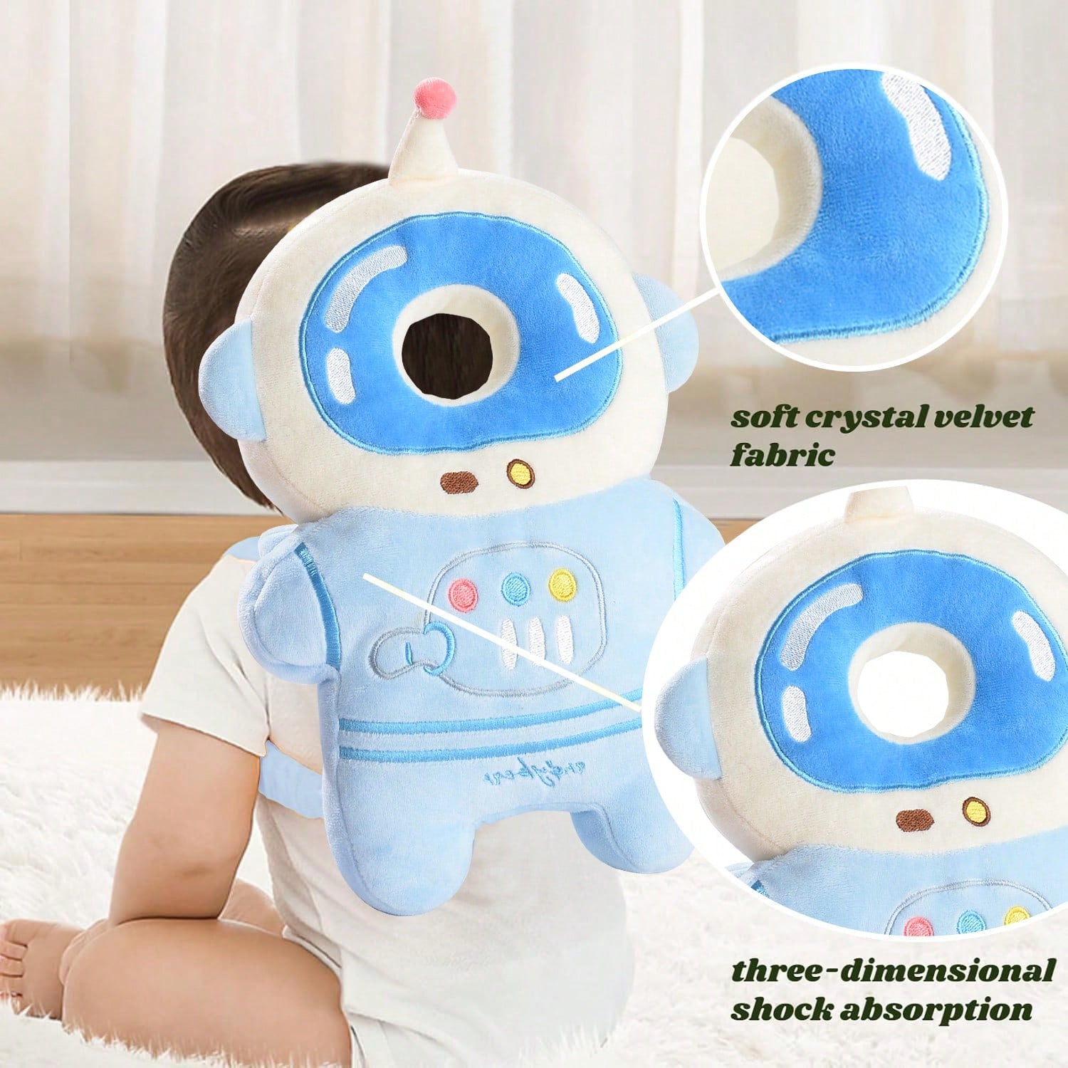 Baby Head Protector Pad Safety Pad For Walking & Crawling,Toddlers Head Safety Adjustable Back-Pack