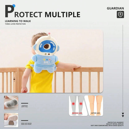 Baby Head Protector Pad Safety Pad For Walking & Crawling,Toddlers Head Safety Adjustable Back-Pack