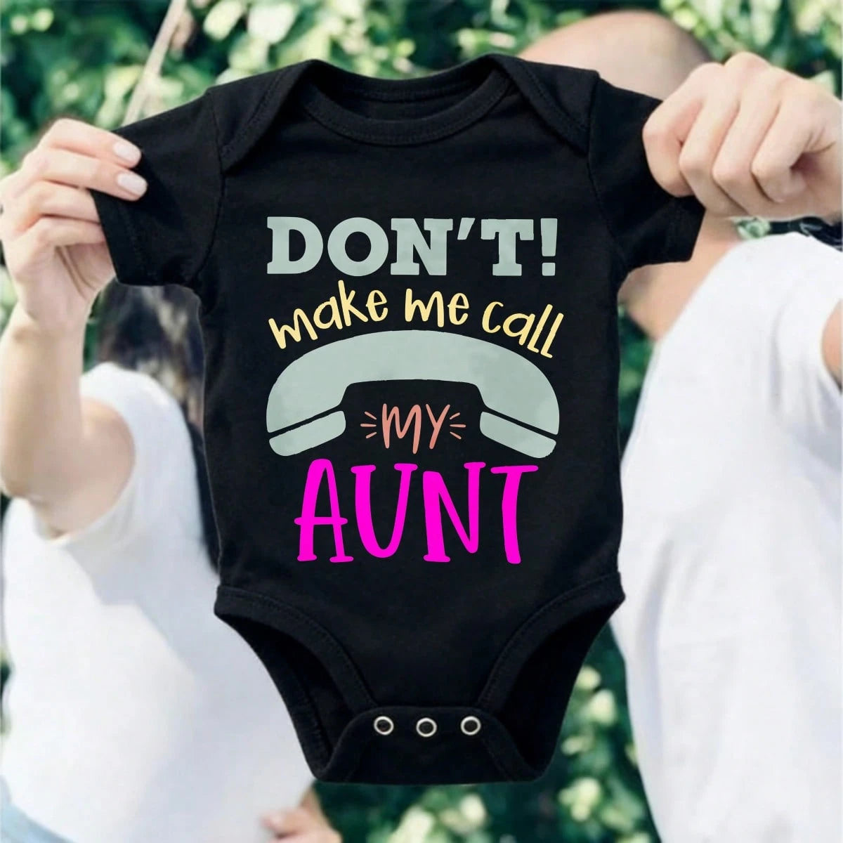 Baby Infants All-Match Don't Make Me Call My Aunt Print Crew Neck Short Sleeve Bodysuit| Soft Comfortable Cotton Fabric Versatile Matching Easy Match Fashionable New Born, Baby Shower Gift