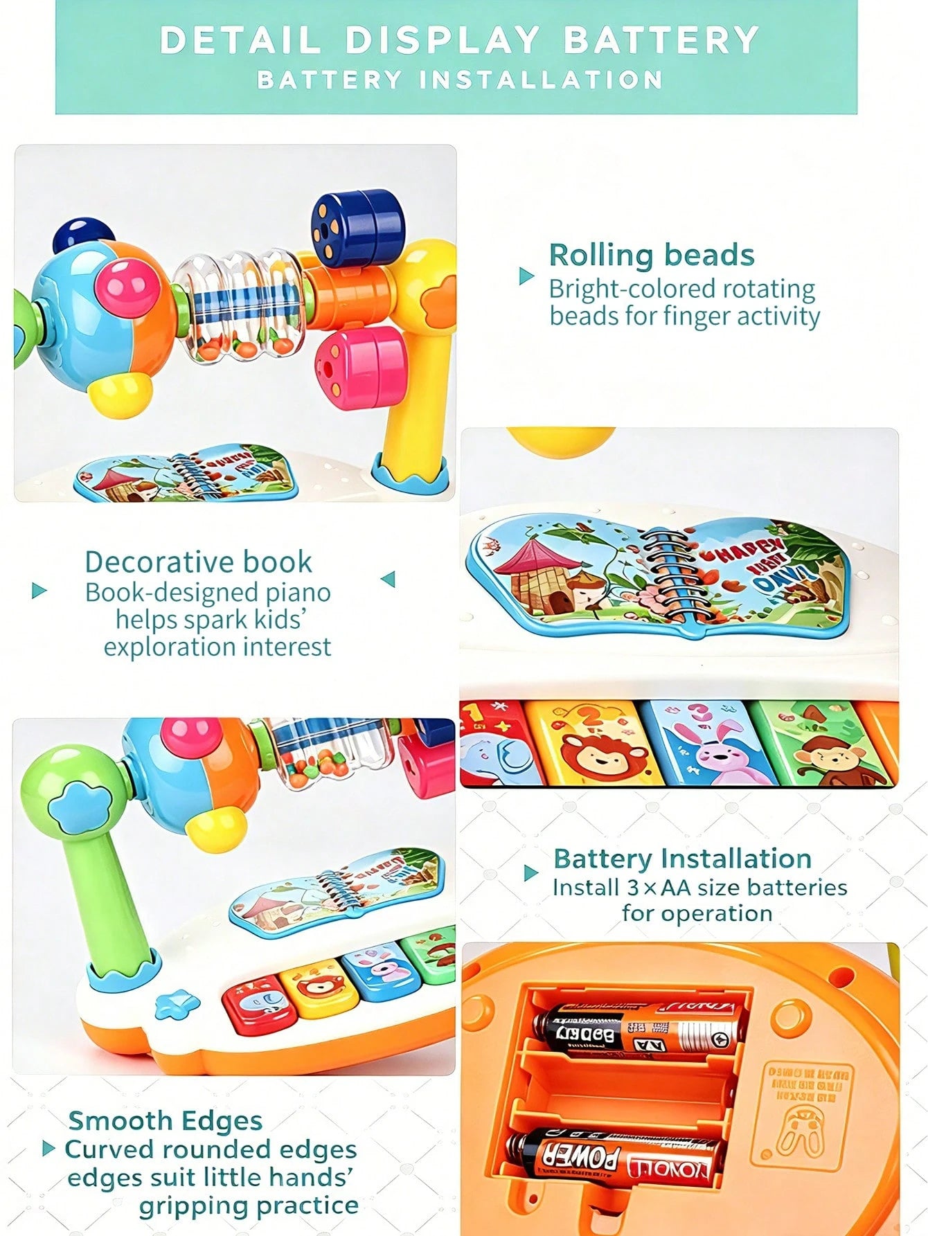 Baby Piano Toy With Lights And Music, Educational Musical Piano Toy For Infants, Gift For Boys And Girls