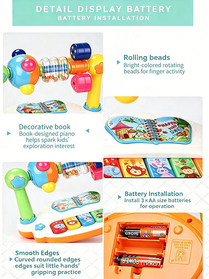 Baby Piano Toy With Lights And Music, Educational Musical Piano Toy For Infants, Gift For Boys And Girls