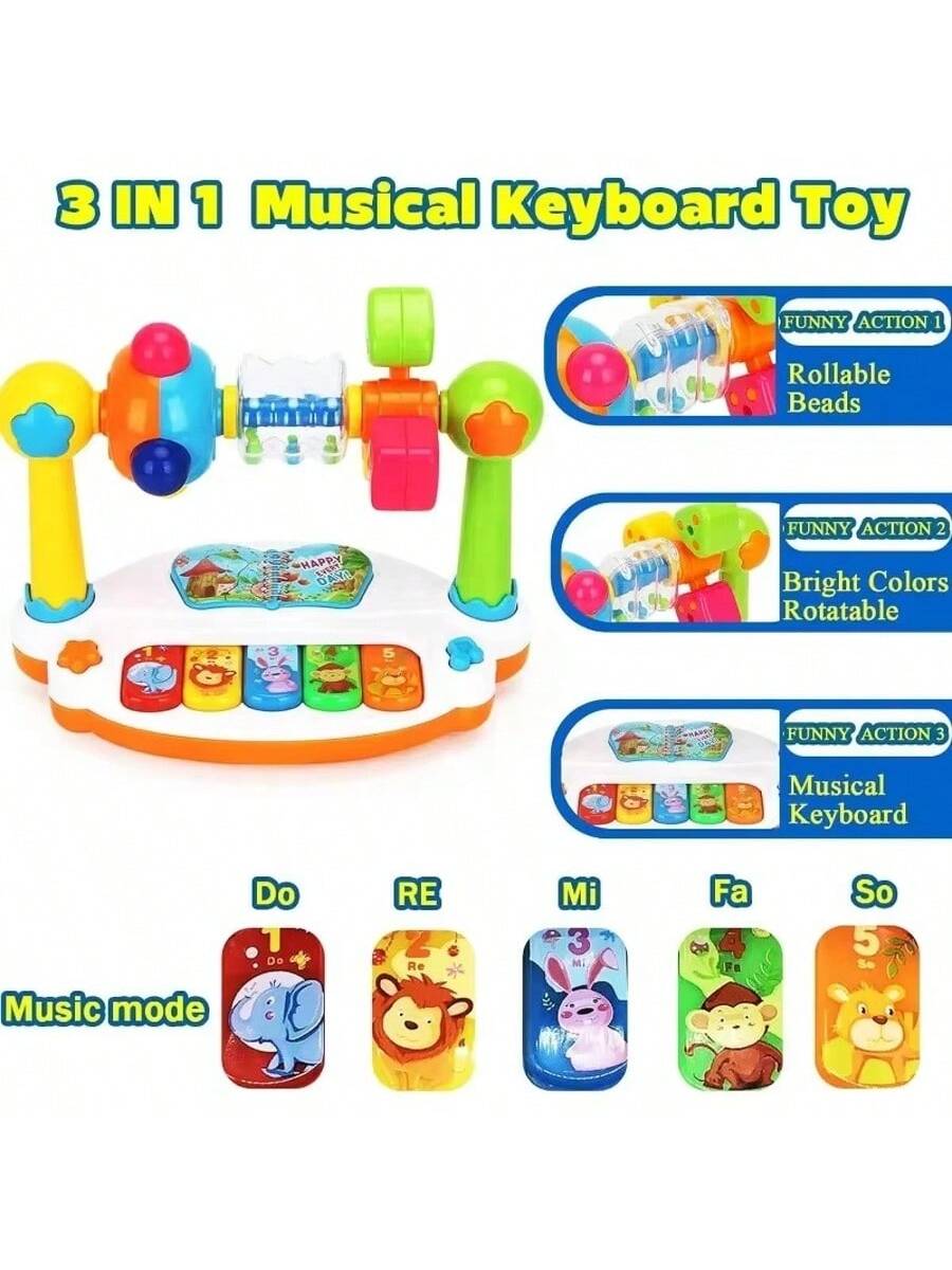 Baby Piano Toy With Lights And Music, Educational Musical Piano Toy For Infants, Gift For Boys And Girls
