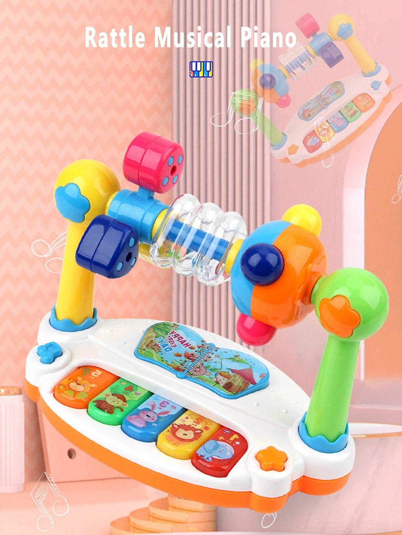 Baby Piano Toy With Lights And Music, Educational Musical Piano Toy For Infants, Gift For Boys And Girls