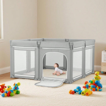 Baby Playpen, 78.7″ X 70.1″ Extra Large Toddlers Playpen, Foldable Baby Fence Play Yard With Zippered Door & Soft Breathable Mesh, Indoor Outdoor Safety Activity Center- Great Gift For Toddlers
