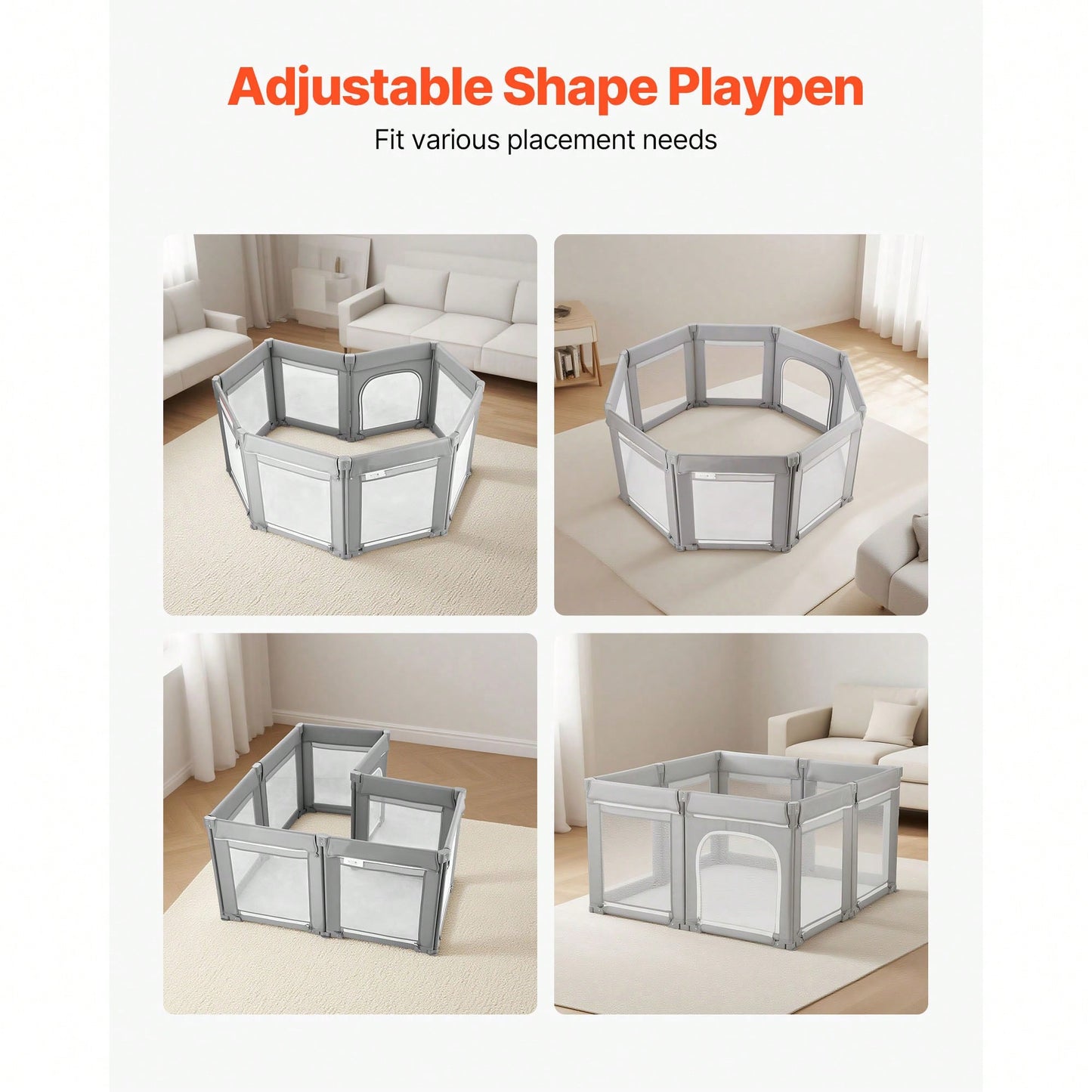Baby Playpen, 78.7″ X 70.1″ Extra Large Toddlers Playpen, Foldable Baby Fence Play Yard With Zippered Door & Soft Breathable Mesh, Indoor Outdoor Safety Activity Center- Great Gift For Toddlers