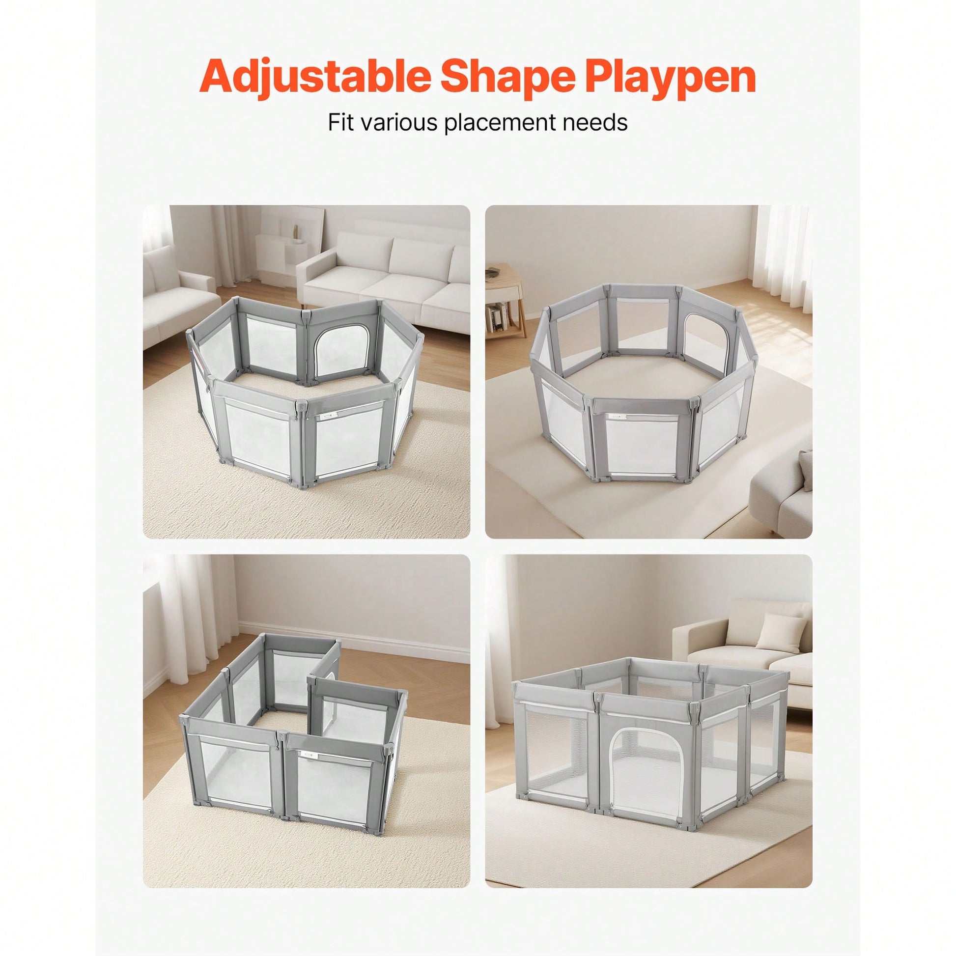 Baby Playpen, 78.7″ X 70.1″ Extra Large Toddlers Playpen, Foldable Baby Fence Play Yard With Zippered Door & Soft Breathable Mesh, Indoor Outdoor Safety Activity Center- Great Gift For Toddlers