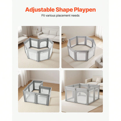 Baby Playpen, 78.7″ X 70.1″ Extra Large Toddlers Playpen, Foldable Baby Fence Play Yard With Zippered Door & Soft Breathable Mesh, Indoor Outdoor Safety Activity Center- Great Gift For Toddlers