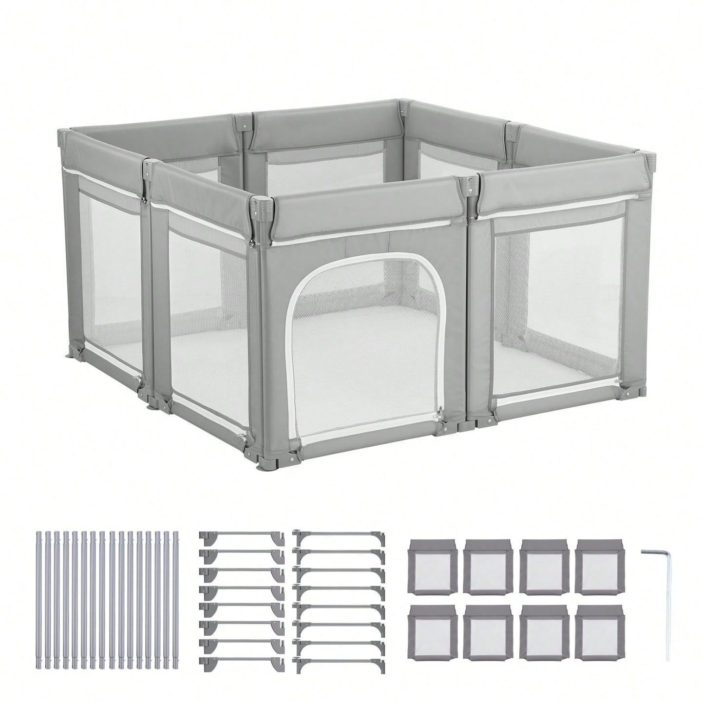 Baby Playpen, 78.7″ X 70.1″ Extra Large Toddlers Playpen, Foldable Baby Fence Play Yard With Zippered Door & Soft Breathable Mesh, Indoor Outdoor Safety Activity Center- Great Gift For Toddlers
