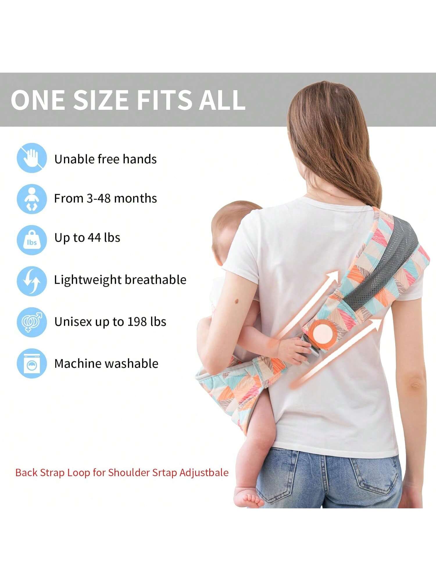 Baby Sling Carrier, Child Compact Hipseat One-Shoulder Carrier Portable Lightweight Baby Carrier Sling Hip Newborn To Toddler For Infants Carrying Up To 35 Lbs