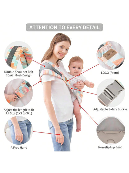 Baby Sling Carrier, Child Compact Hipseat One-Shoulder Carrier Portable Lightweight Baby Carrier Sling Hip Newborn To Toddler For Infants Carrying Up To 35 Lbs