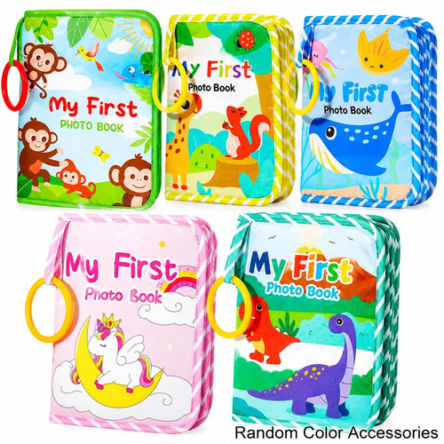 Baby Soft Fabric Photo Album, Built-In Mirror With Detachable Hanging Ring, Suitable For Multiple Photo Sizes, Baby Gift Keepsake