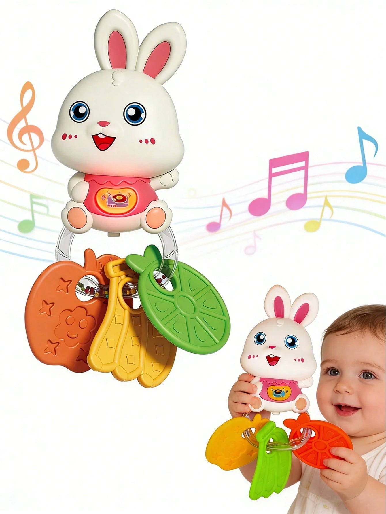 Baby Teething Rattle Toy, An Early Education Toy To Help Develop Hand-Eye Coordination, Featuring Cute Cartoon Designs Of Lion, Elephant And Octopus, Suitable As A Gift For Newborn Boys And Girls